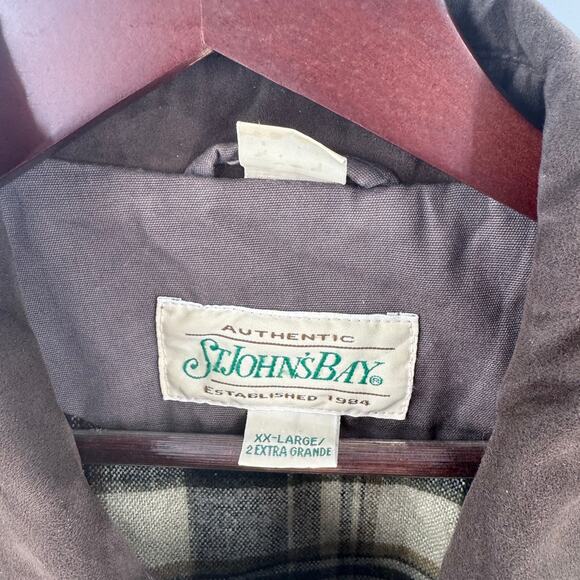 St. John’s Bay Authentic Field Jacket Brown Plaid Lined Coat Size XXL - Picture 11 of 12